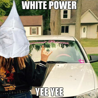 Illustration for article titled Racist girl on car group is racist, gets called out.